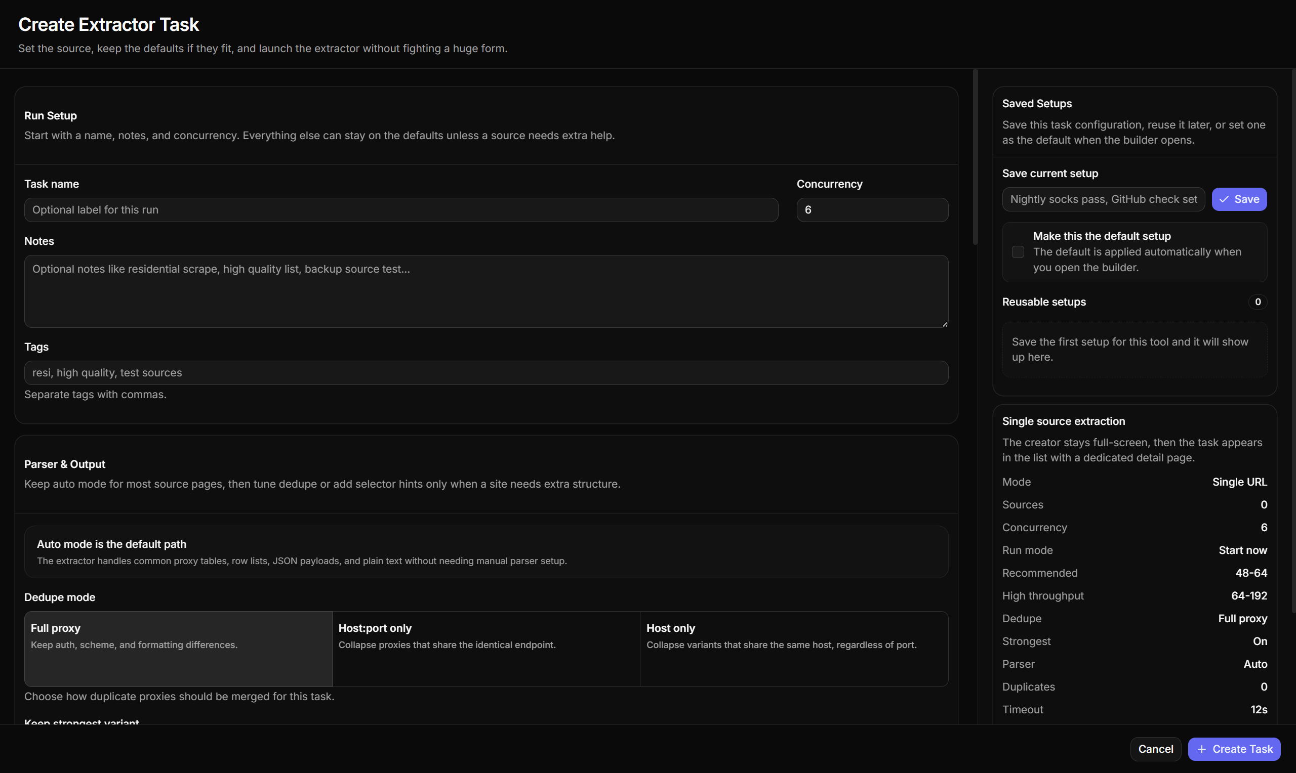 Task Profiles