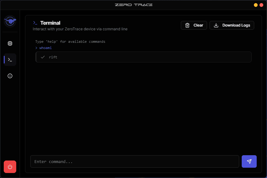 Integrated terminal for device interaction