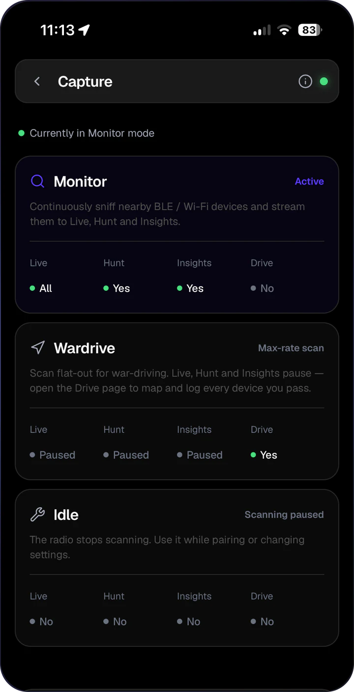 AirLeak Firmware app: Capture