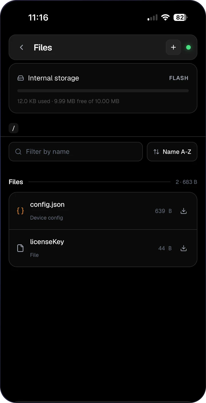 Dongle app: Files