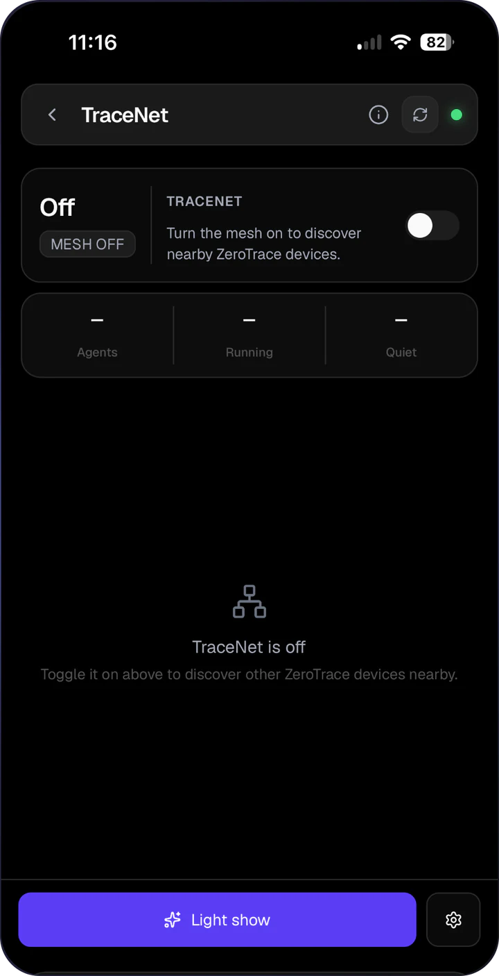 Dongle app: TraceNet map