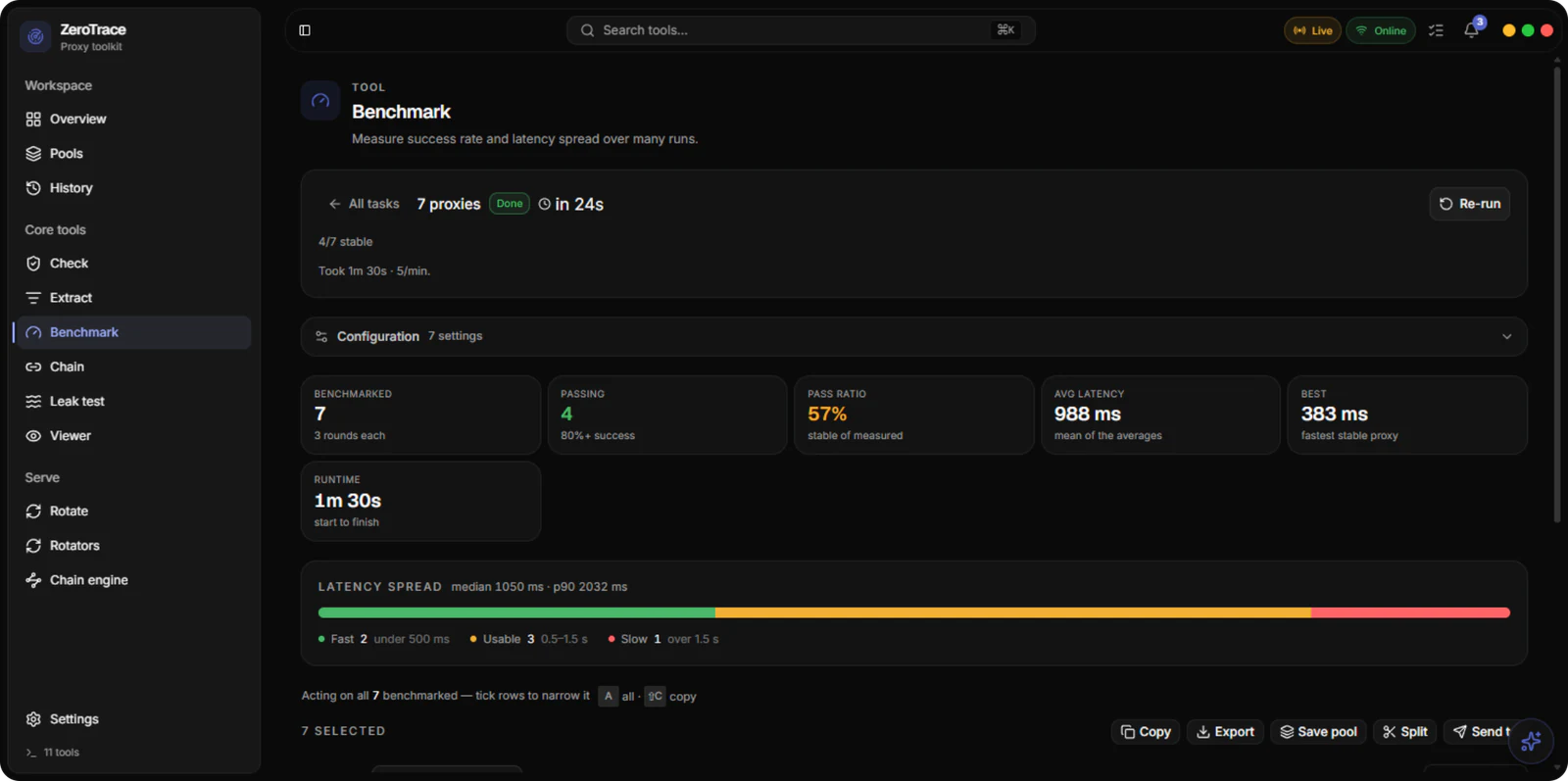 Proxy app: Benchmark