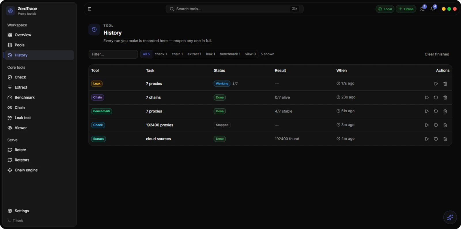 Proxy app: History