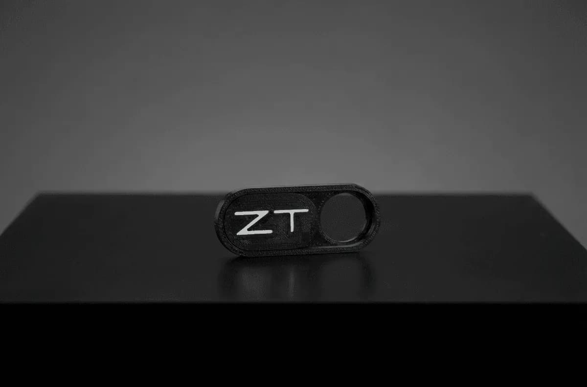 ZeroTrace webcam cover on a laptop